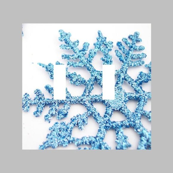 CHRISTMAS SNOW FLAKE -DOUBLE Light Switch Plate - Picture 1 of 1